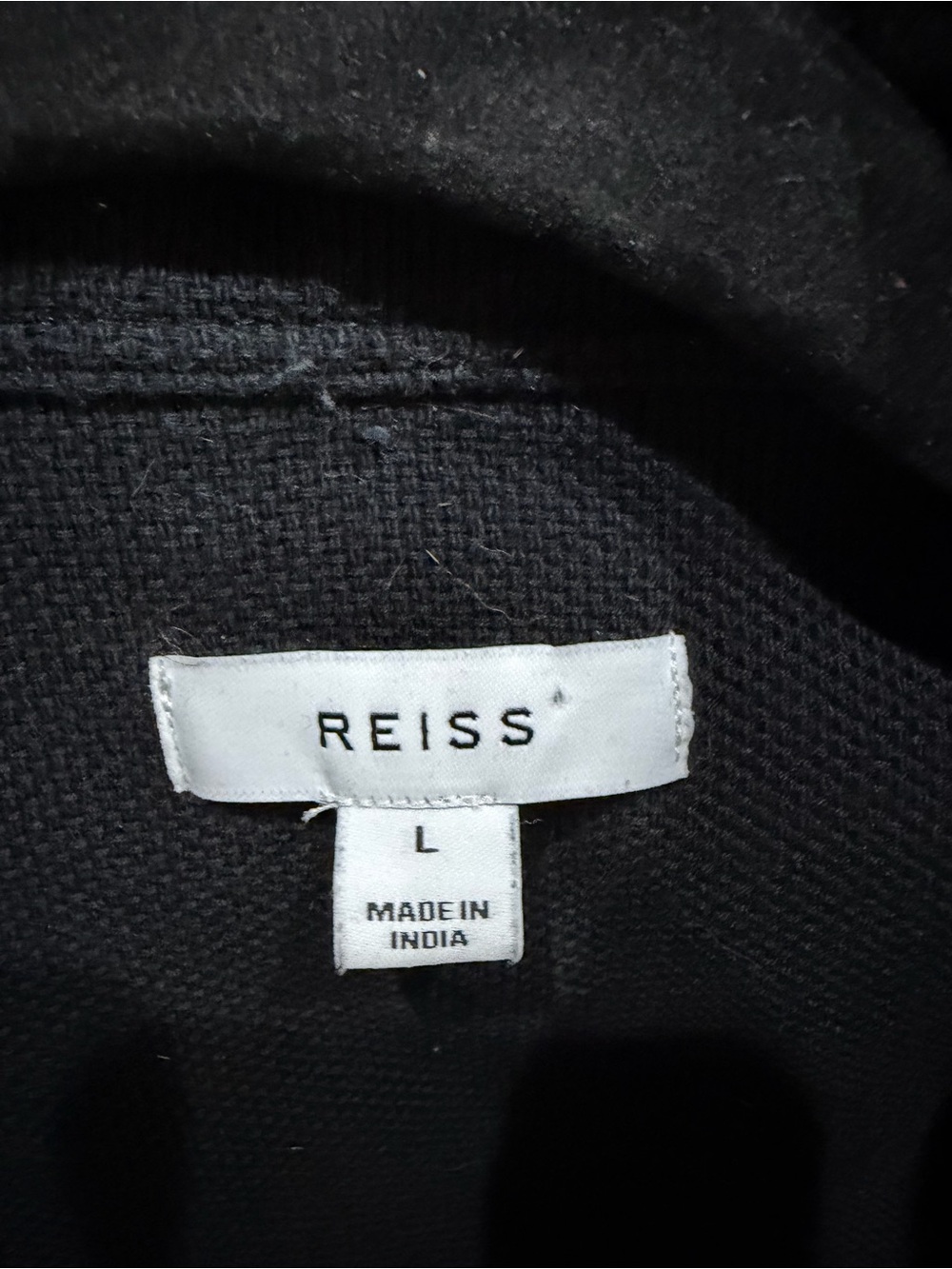 REISS Chez Cotton Shirt Jacket Black - Picture 9 of 9